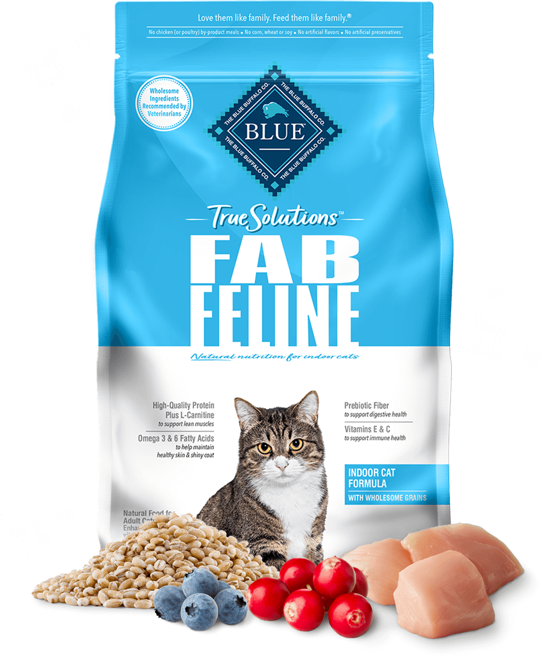 BLUE Buffalo True Solutions Fab Feline Indoor Cat Formula - Adult Cat (Dry)